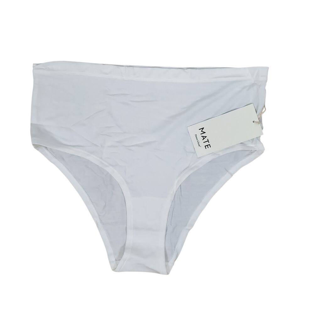 NEW Mate the Label Tencel Comfort High Rise Cheeky Brief Underwear Size M White